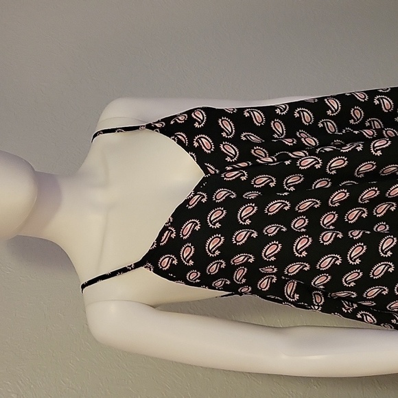 MAGIC 1990s Paisley Assymetric Handkerchief Sharkbite Spaghetti Strap Slip Dress - Picture 4 of 11